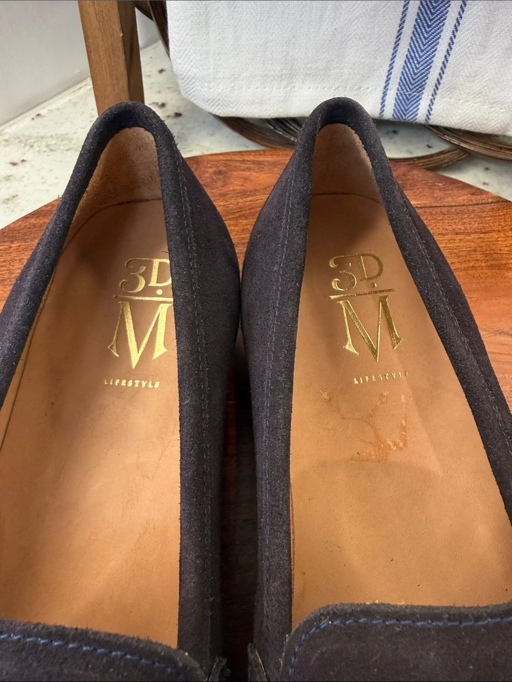 Men's Suede 3DMPenny Loafers in Navy- NWOT